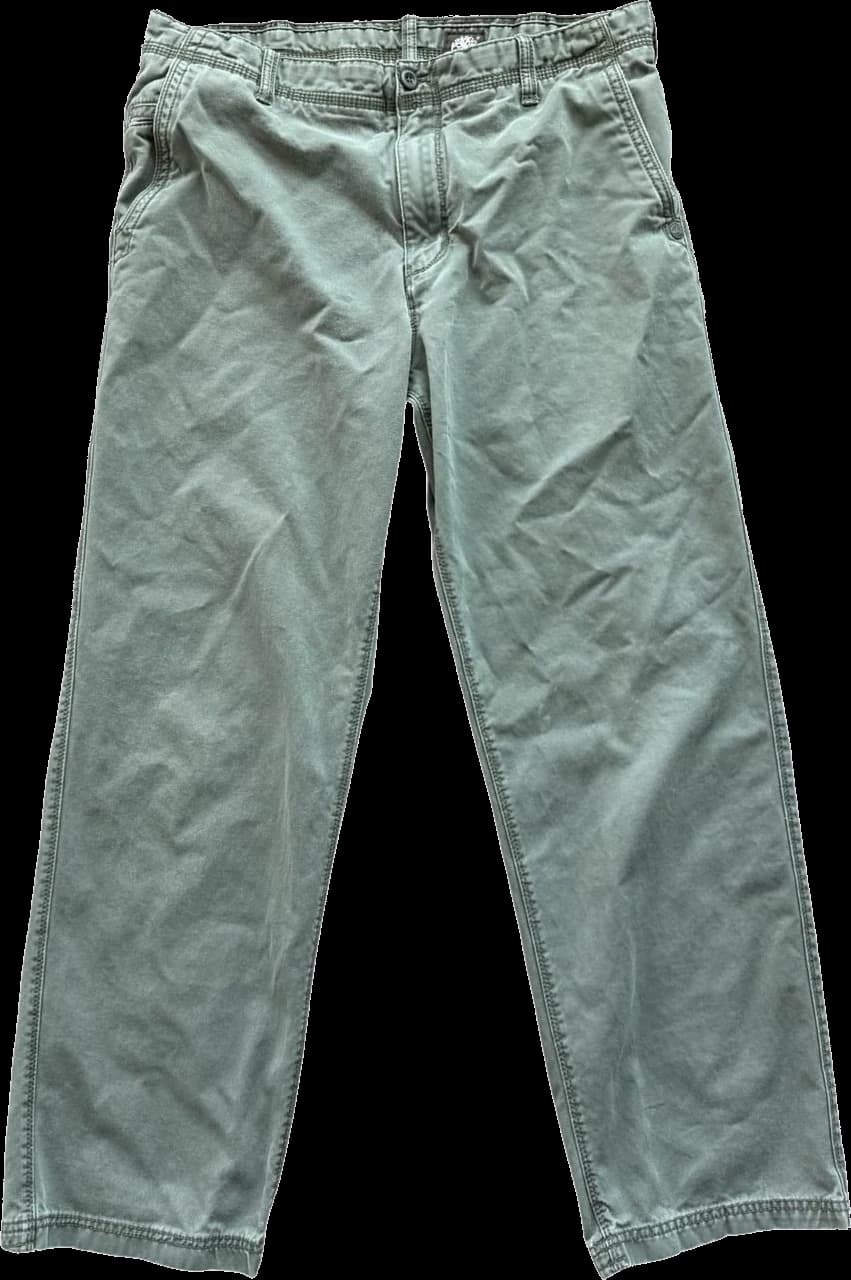 Faded green utility pants front