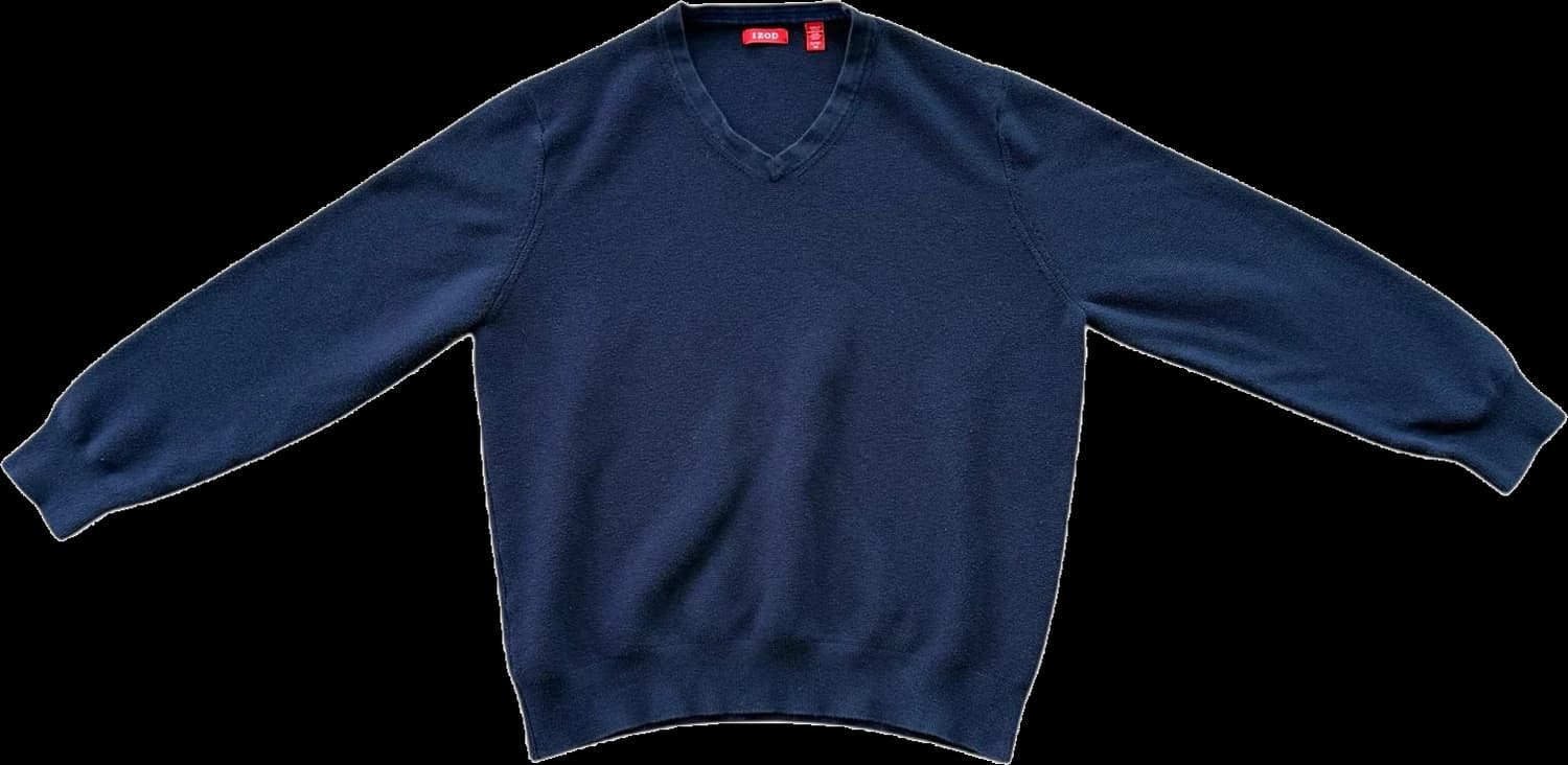 Navy knit sweater front
