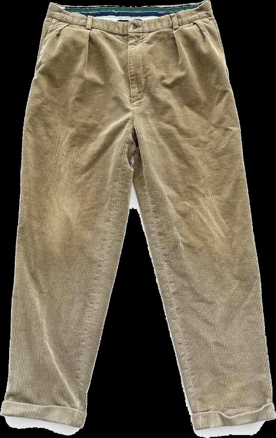 Tan corduroy trousers front