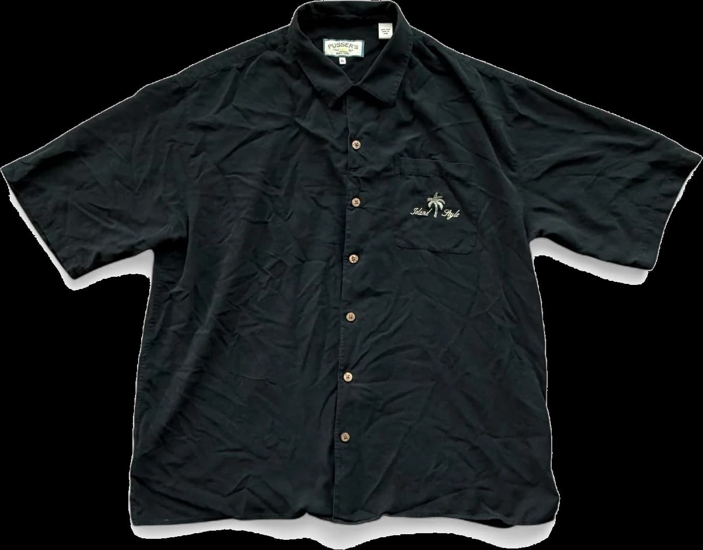 Black Pusser's button-up front
