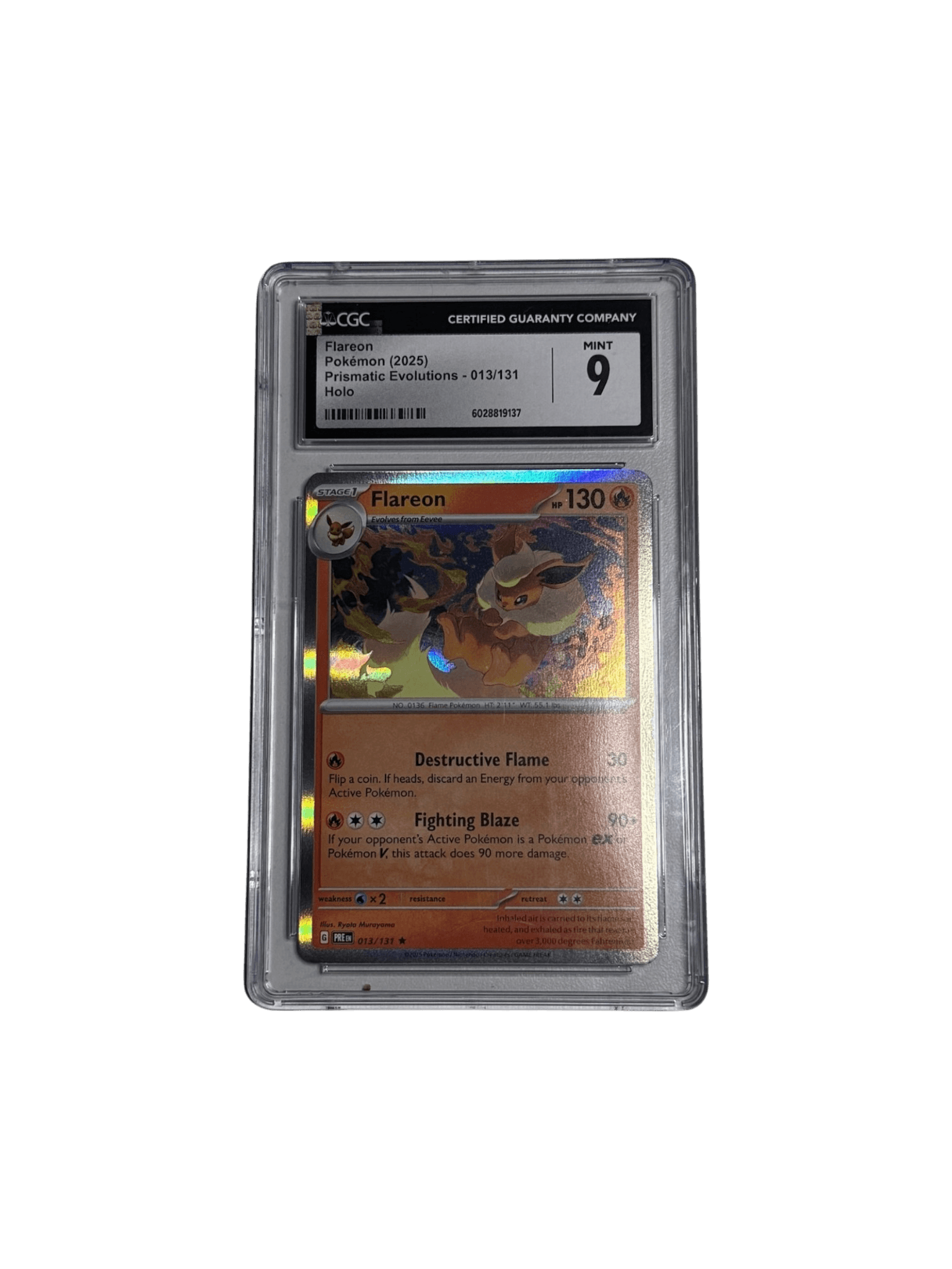Flareon 013/131 Holo Pokemon Prismatic Evolutions (2025) CGC Mint 9 primary product image