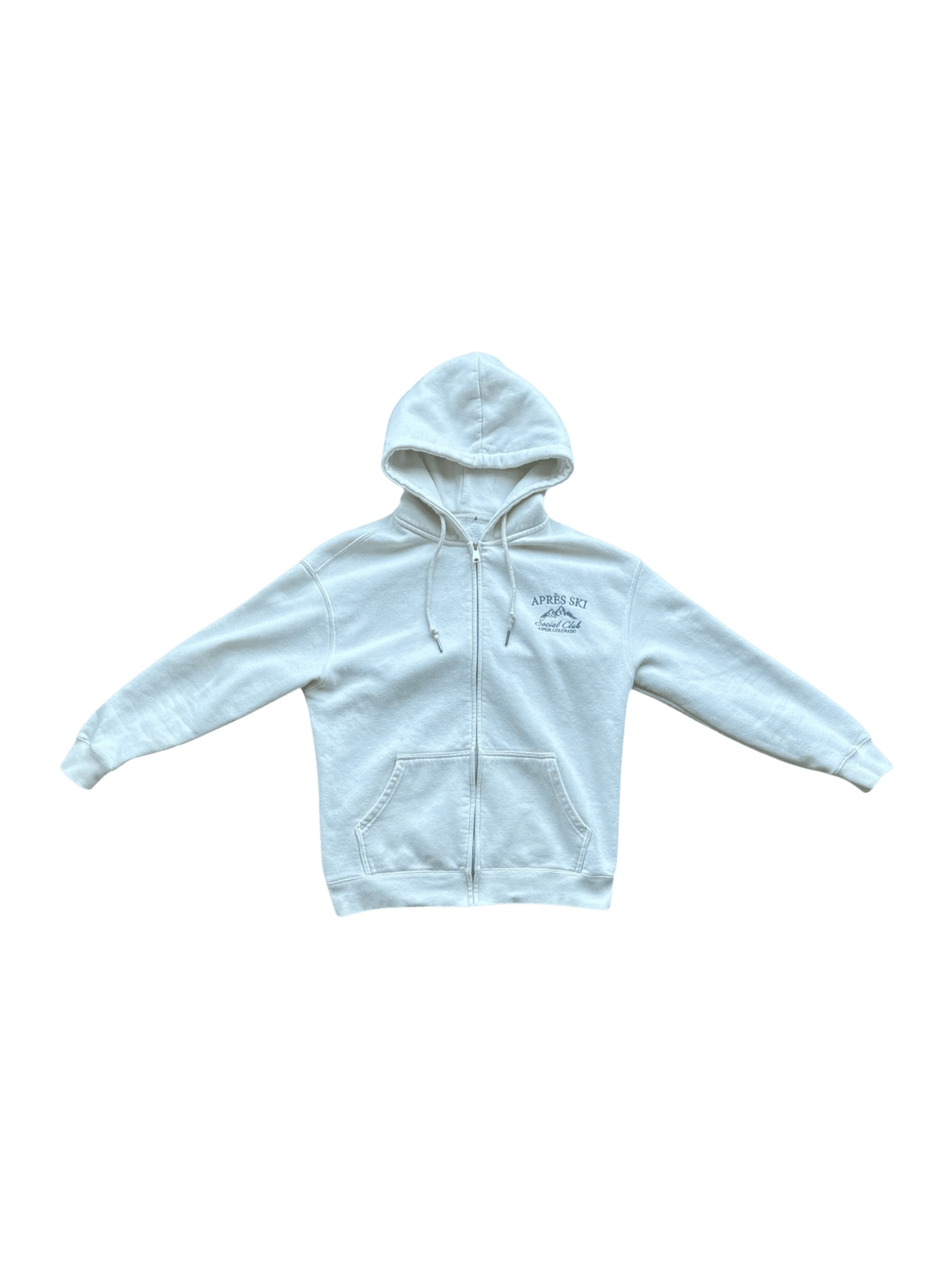 Après Ski Social Club Aspen Colorado Full-Zip Hoodie White primary product image