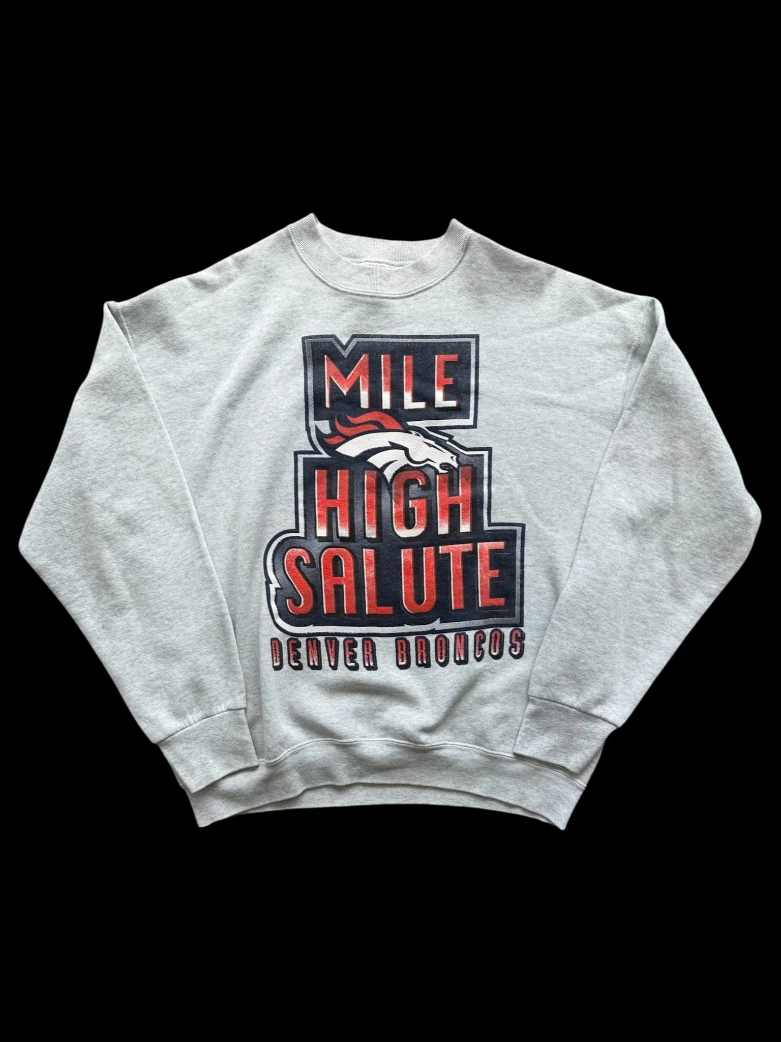 Vintage 90s Denver Broncos Mile High Salute Crew Neck Sweatshirt primary product image