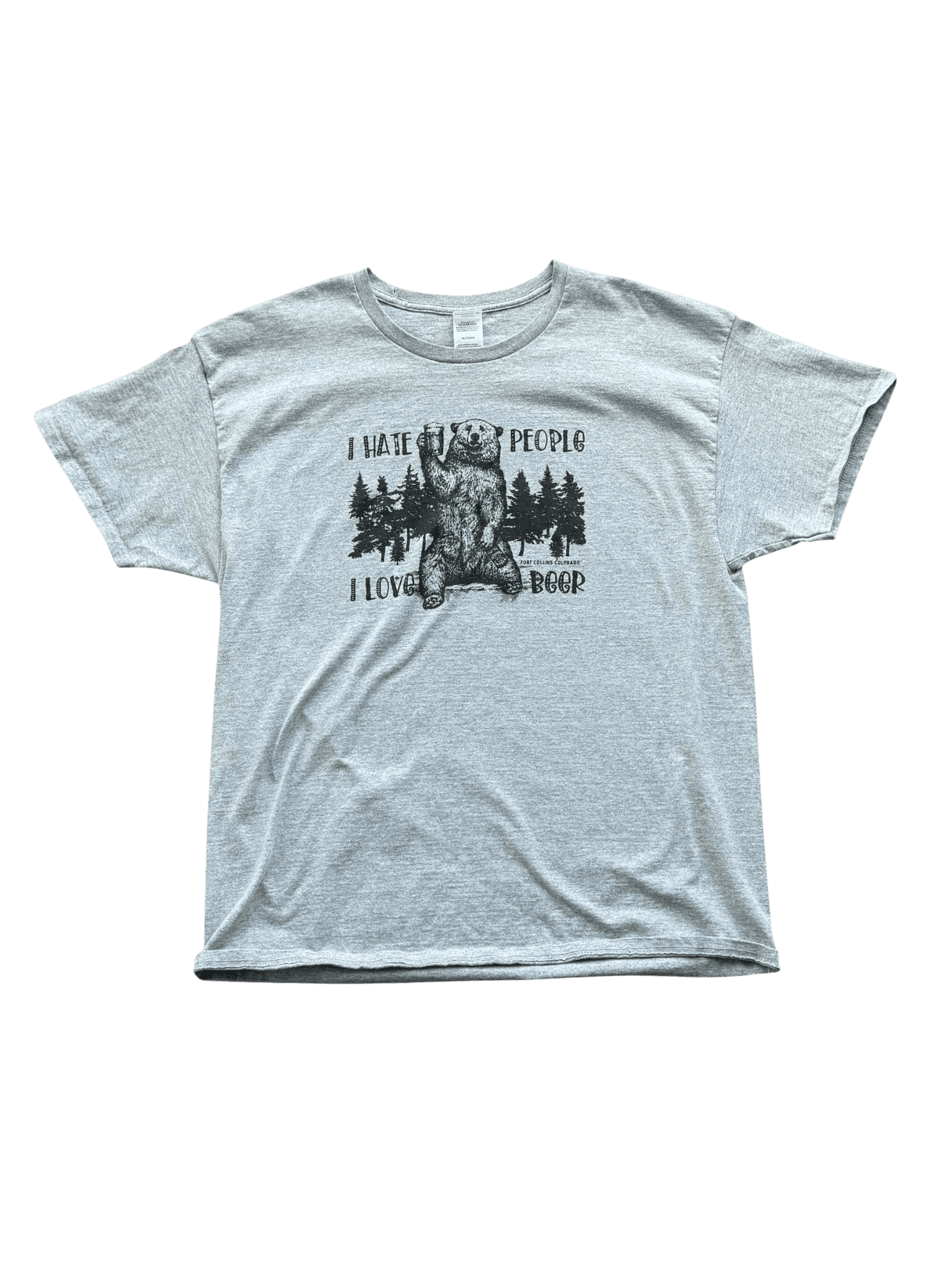 Hanes I Hate People I Love Beer Bear Graphic T-Shirt XL primary product image