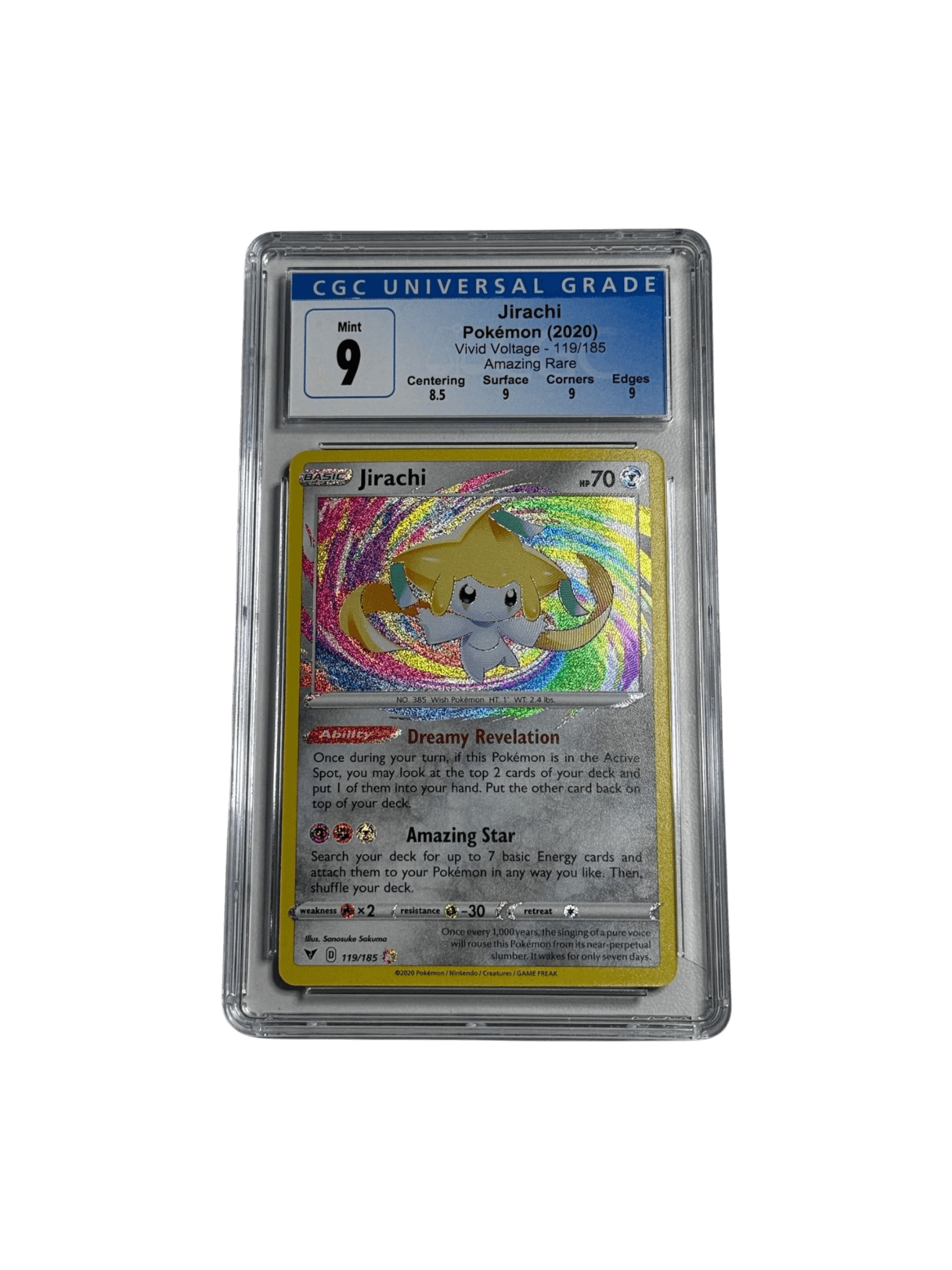 2020 Pokémon Sword & Shield Vivid Voltage Jirachi Amazing Rare #119 CGC 9 Mint primary product image