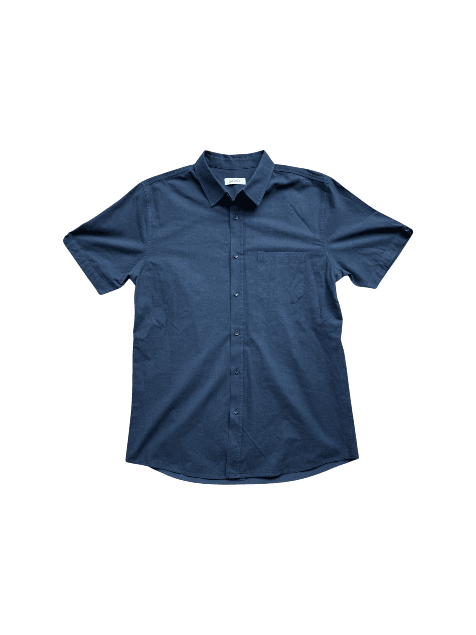 JEKAOYI Men's Short Sleeve Button Down Shirt Navy Blue Size M primary product image