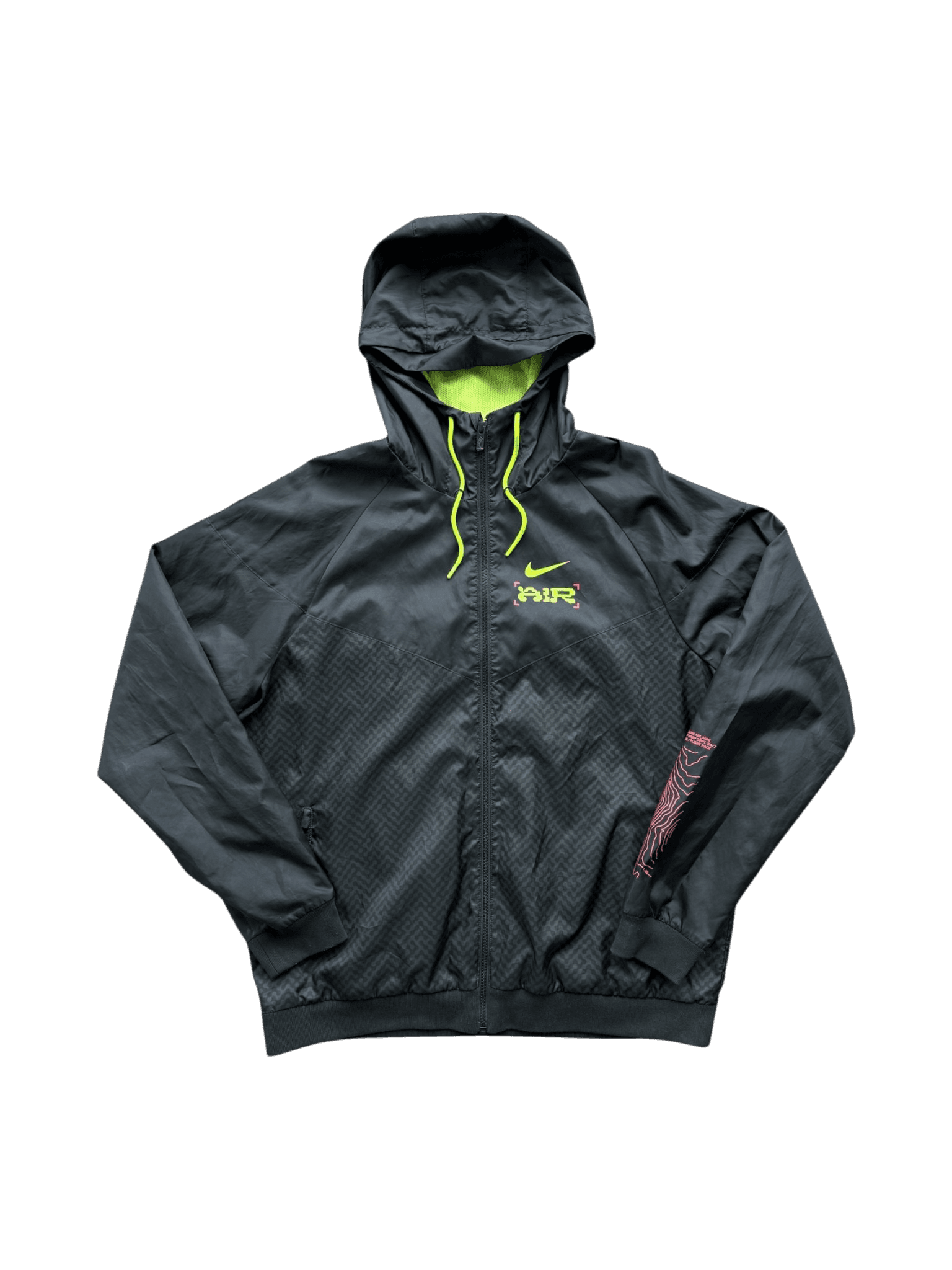 Nike Air Graphic Windbreaker Jacket Black Neon Green primary product image